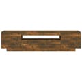 Miniatyrbillede 9 af 11: The Living Store tv-bord med LED-lys 160x35x40 cm røget egetræsfarve -  TV-møbler