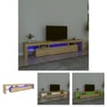 Miniatyrbillede 1 af 11: The Living Store tv-skab med LED-lys 215x36,5x40 cm sonoma-eg -  TV-møbler