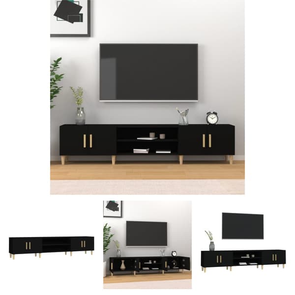 The Living Store TV-skåp svart 180x31,5x40 cm konstruerat trä -  TV-bänkar