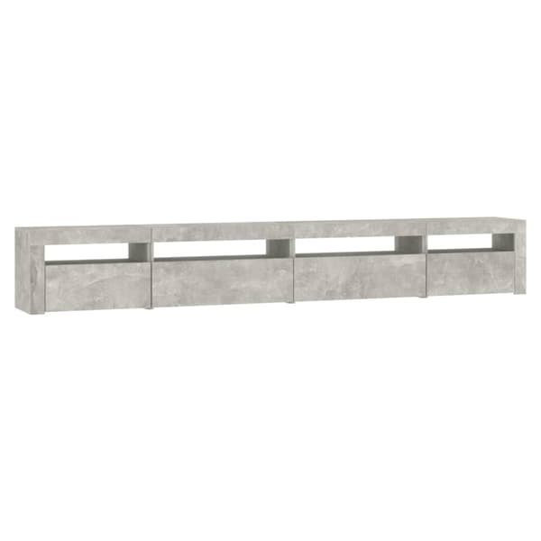 The Living Store sengebord med LED-lys 270x35x40 cm betongrå -  TV-møbler