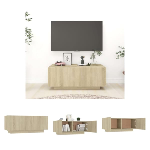 The Living Store TV-skåp sonoma-ek 100x35x40 cm konstruerat trä -  TV-bänkar