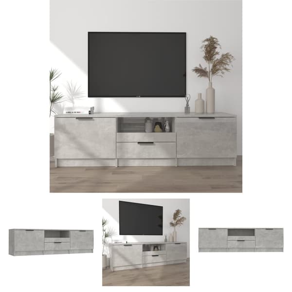 The Living Store TV-taso betoninharmaa 140x35x40 cm tekninen puu -  TV-tasot