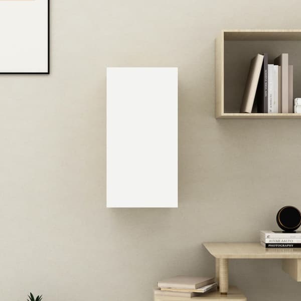 The Living Store tv-bord 30,5x30x60 cm konstrueret træ hvid - TV-møbler