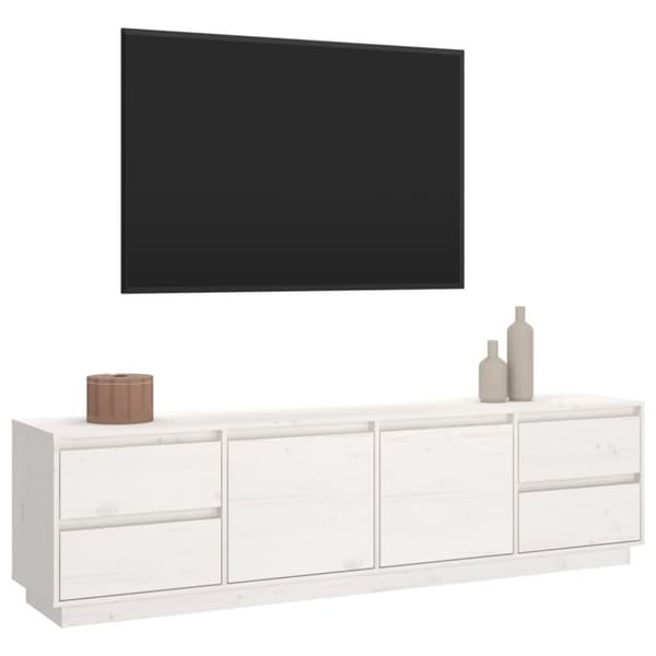 The Living Store TV-taso valkoinen 176x37x47,5 cm täysi mänty - TV-tasot