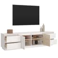 Pikkukuva 6 / 11: The Living Store TV-taso valkoinen 176x37x47,5 cm täysi mänty -  TV-tasot