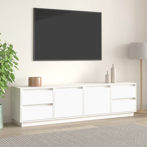 The Living Store TV-taso valkoinen 176x37x47,5 cm täysi mänty -  TV-tasot