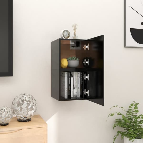 The Living Store Seinäkiinnitettävät TV-tasot 2 kpl musta 30,5x30x30cm -  TV-tasot