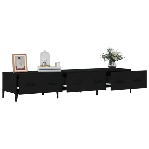 The Living Store tv-bord 150x34,5x30 cm konstrueret træ sort -  TV-møbler