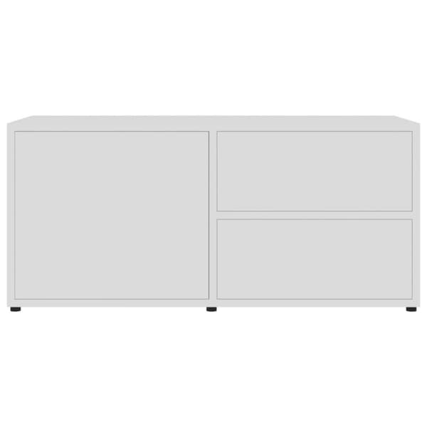 The Living Store tv-bord 80x34x36 cm konstrueret træ hvid -  TV-møbler