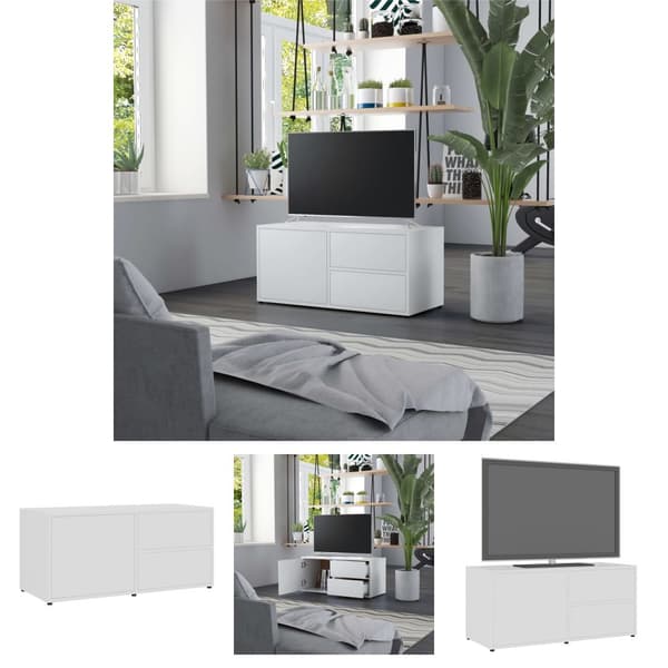 The Living Store TV-taso valkoinen 80x34x36 cm tekninen puu -  TV-tasot