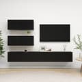 Miniatyrbillede 2 af 8: The Living Store tv-skabssæt 4 dele konstrueret træ sort -  TV-møbler