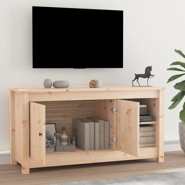 The Living Store Tv-bänk 103x36,5x52 cm massiv furu -  TV-bänkar