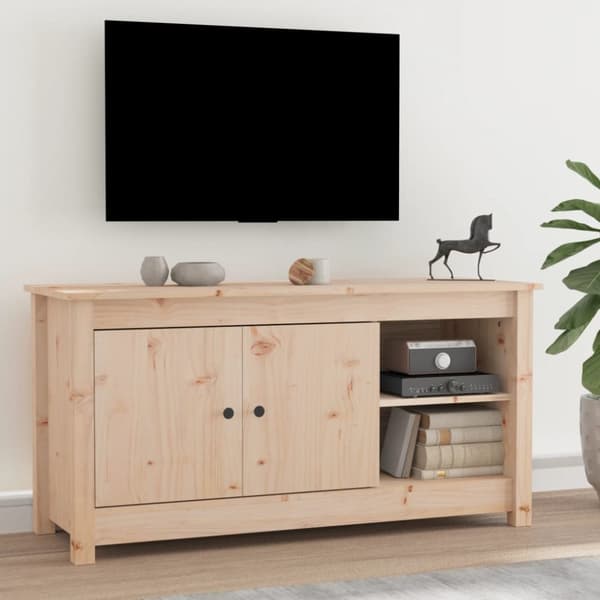The Living Store Tv-bänk 103x36,5x52 cm massiv furu -  TV-bänkar