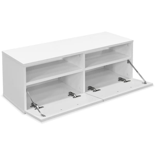 The Living Store TV-möbel spånskiva 95x35x36 cm vit - TV-bänkar