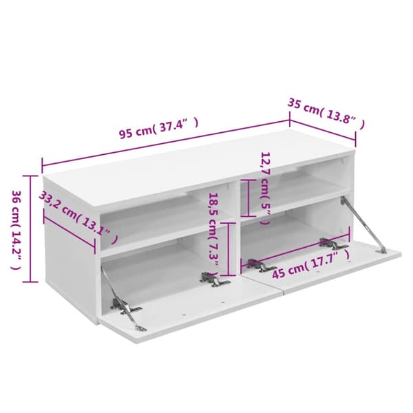 The Living Store TV-möbel spånskiva 95x35x36 cm vit - TV-bänkar