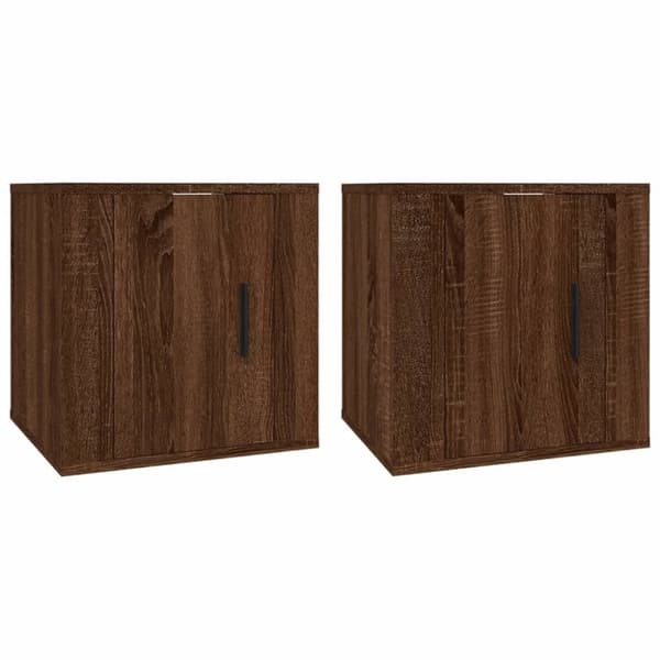 The Living Store Seinäkiinnitettävät TV-tasot 2 kpl ruskea tammi 40x34,5x40 cm -  TV-tasot