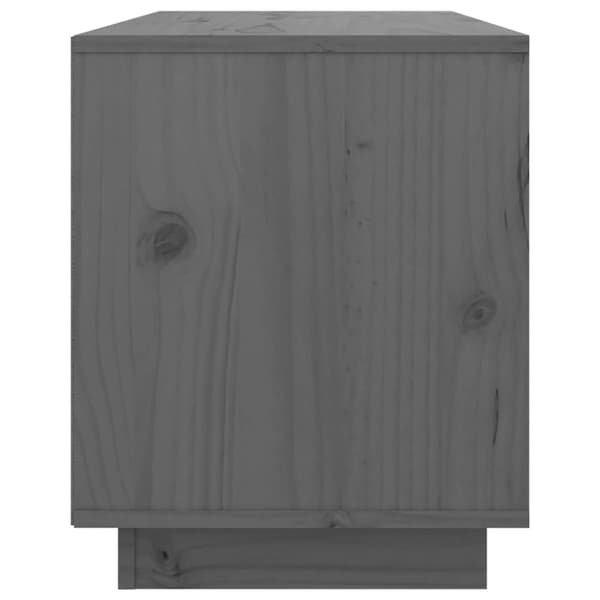 The Living Store tv-bord 74x35x44 cm massivt fyrretræ grå -  TV-møbler