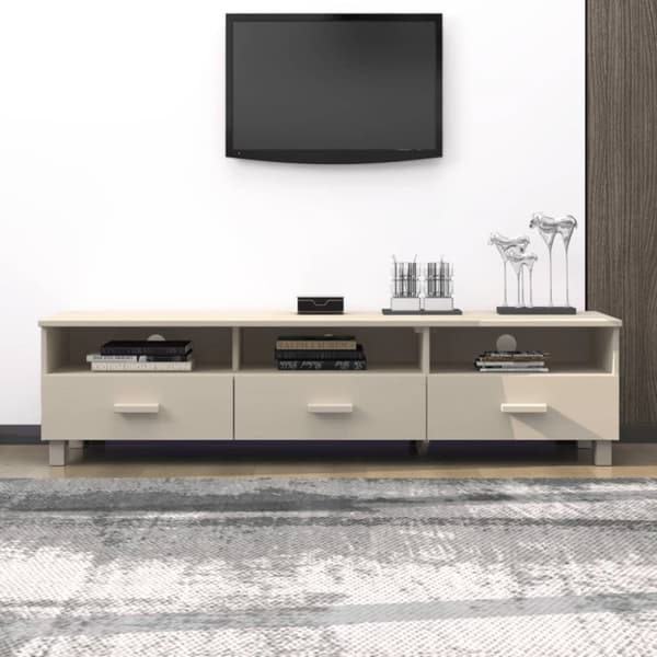 The Living Store Tv-bänk HAMAR honungsbrun 158x40x40 cm massiv furu -  TV-bänkar