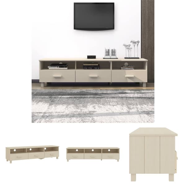 The Living Store Tv-bänk HAMAR honungsbrun 158x40x40 cm massiv furu -  TV-bänkar