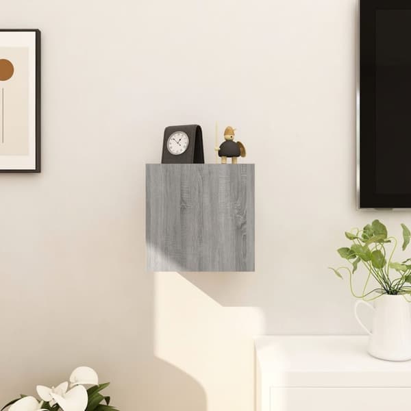 The Living Store væghængt tv-skab 30,5x30x30 cm grå sonoma-eg - TV-møbler