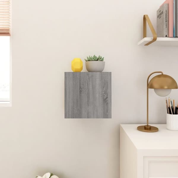 The Living Store væghængt tv-skab 30,5x30x30 cm grå sonoma-eg - TV-møbler
