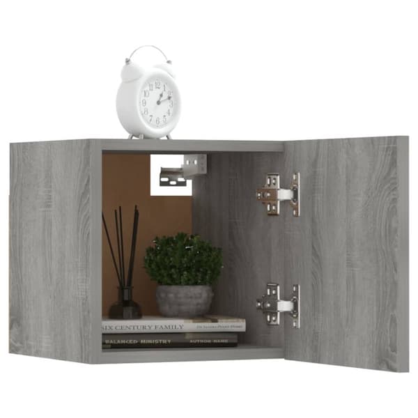 The Living Store væghængt tv-skab 30,5x30x30 cm grå sonoma-eg - TV-møbler