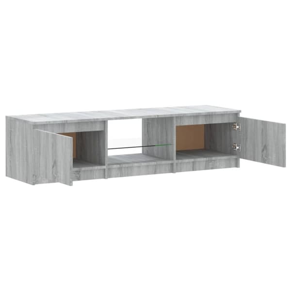 The Living Store Tv-bänk med LED-belysning grå sonoma 140x40x35,5 cm - TV-bänkar