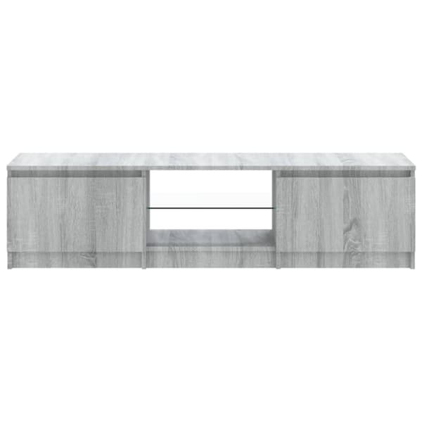 The Living Store Tv-bänk med LED-belysning grå sonoma 140x40x35,5 cm - TV-bänkar