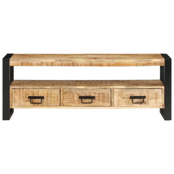 The Living Store TV-taso 120x30x45 cm täysi mangopuu - TV-tasot