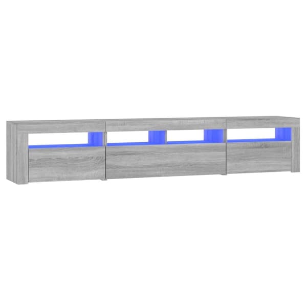 The Living Store TV-taso LED-valoilla harmaa Sonoma 210x35x40 cm - TV-tasot