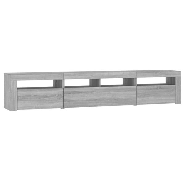 The Living Store TV-taso LED-valoilla harmaa Sonoma 210x35x40 cm - TV-tasot