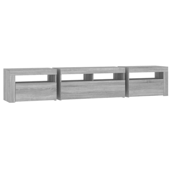 The Living Store TV-taso LED-valoilla harmaa Sonoma 210x35x40 cm -  TV-tasot