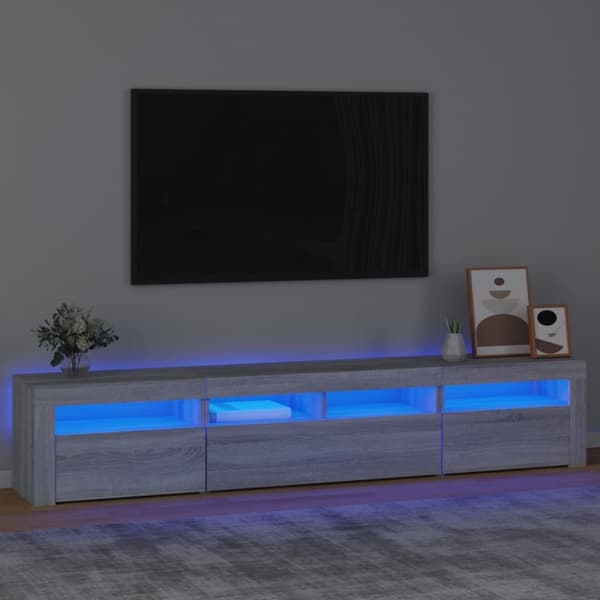 The Living Store TV-taso LED-valoilla harmaa Sonoma 210x35x40 cm - TV-tasot