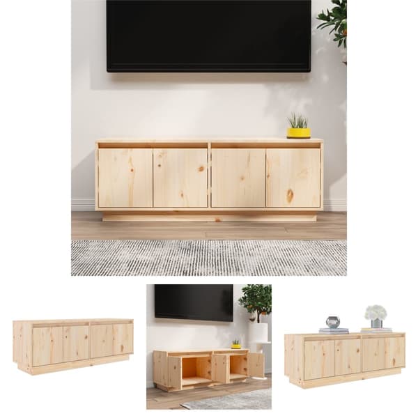 The Living Store Tv-bänk 110x34x40 cm massiv furu - TV-bänkar