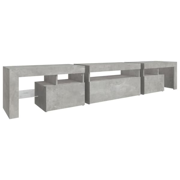 The Living Store Tv-bänk med LED-belysning betonggrå 215x36,5x40 cm - TV-bänkar