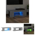 Pikkukuva 1 / 11: The Living Store TV-taso LED-valoilla harmaa Sonoma 90x39x30 cm -  TV-tasot