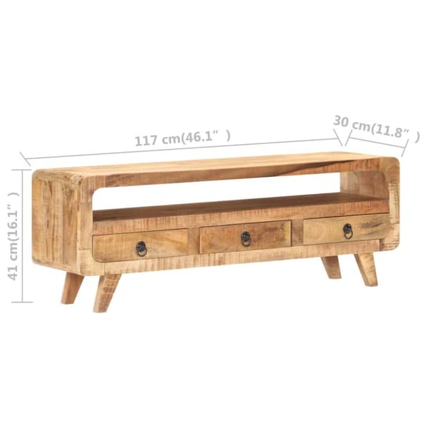 The Living Store tv-skab 117x30x41 cm massivt ru mangotræ -  TV-møbler