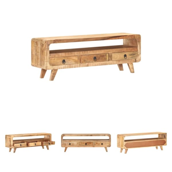 The Living Store tv-skab 117x30x41 cm massivt ru mangotræ -  TV-møbler