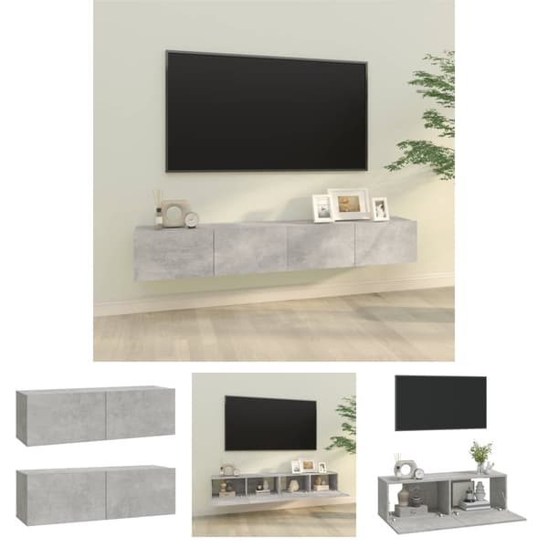 The Living Store Väggmonterade tv-bänkar 2 st 100x30x30 cm konstruerat trä - TV-bänkar