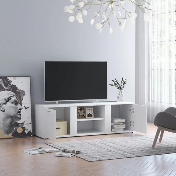 The Living Store Tv-bänk vit 120x34x37 cm konstruerat trä -  TV-bänkar