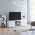 Miniatyrbild 2 av 10: The Living Store Tv-bänk vit 120x34x37 cm konstruerat trä -  TV-bänkar