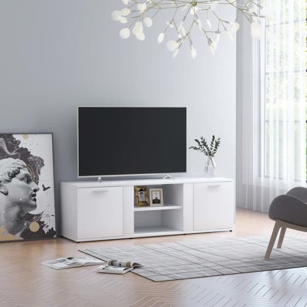 The Living Store Tv-bänk vit 120x34x37 cm konstruerat trä -  TV-bänkar