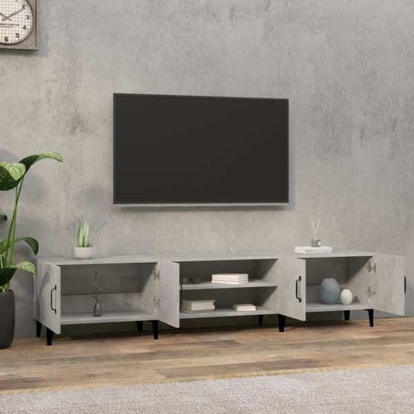 The Living Store TV-taso betoninharmaa 180x31,5x40 cm tekninen puu - TV-tasot