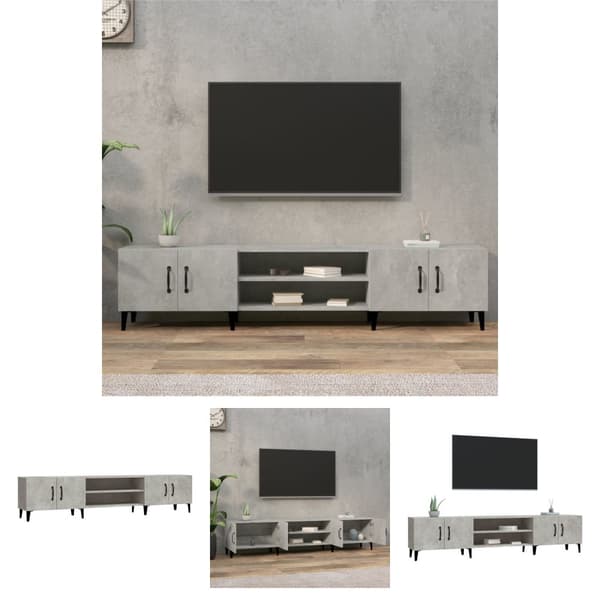 The Living Store TV-taso betoninharmaa 180x31,5x40 cm tekninen puu -  TV-tasot