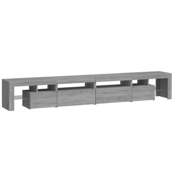 The Living Store tv-skab med LED-lys 260x36,5x40 cm grå sonoma-eg -  TV-møbler