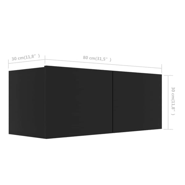 The Living Store tv-skabe 4 stk. 80x30x30 cm konstrueret træ sort -  TV-møbler