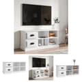 Miniatyrbillede 1 af 11: The Living Store tv-bord 102x35,5x47,5 cm konstrueret træ hvid højglans -  TV-møbler