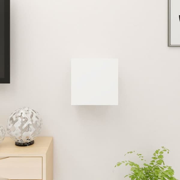 The Living Store væghængt tv-skab 30,5x30x30 cm hvid højglans - TV-møbler