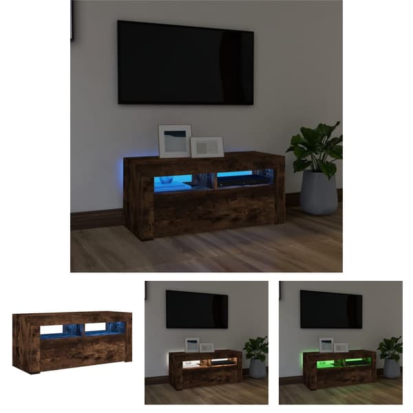 The Living Store TV-taso LED-valoilla savutammi 90x35x40 cm -  TV-tasot