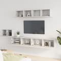 Miniatyrbillede 4 af 11: The Living Store tv-skabssæt 5 dele konstrueret træ hvid -  TV-møbler